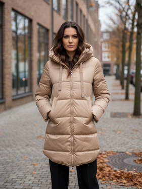 Piumino lungo  beige 