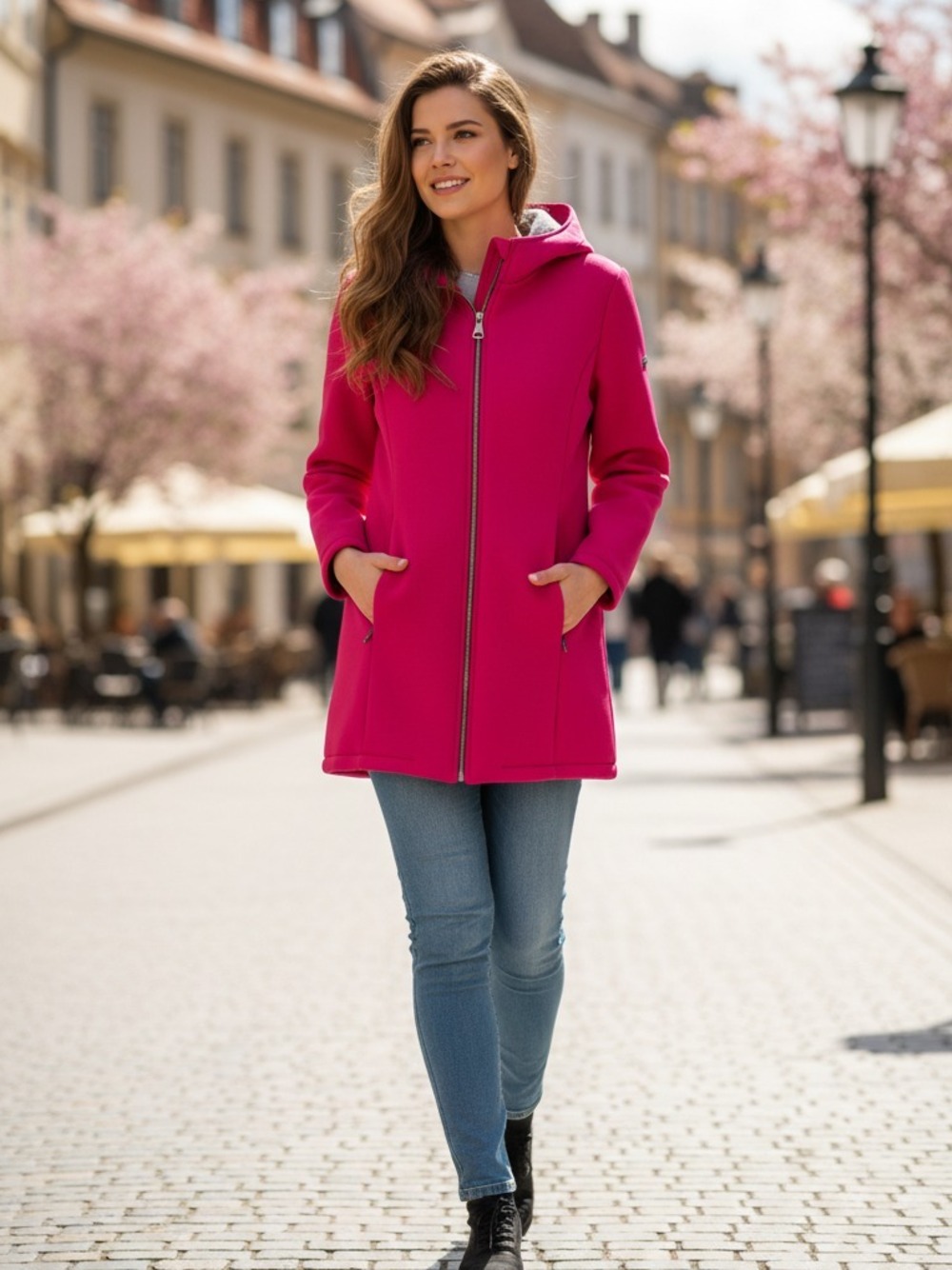 PARKA CON ZIP  FUCSIA 