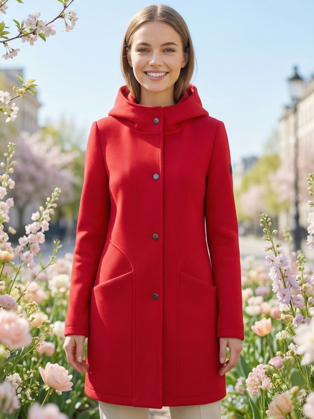 PARKA CON CAPPUCCIO ROSSO