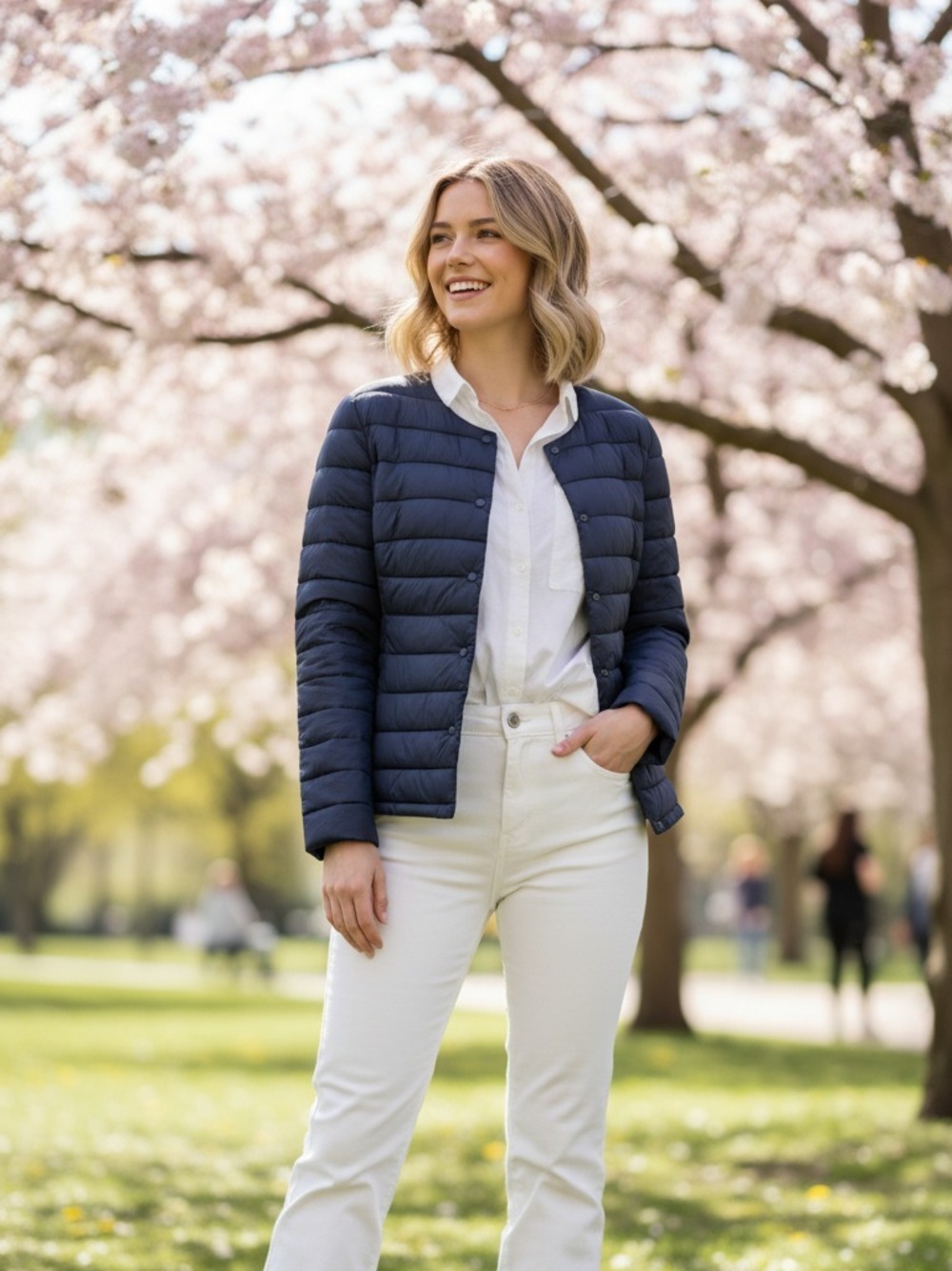 PIUMINO LEGGERO SENZA COLLO  BLU 