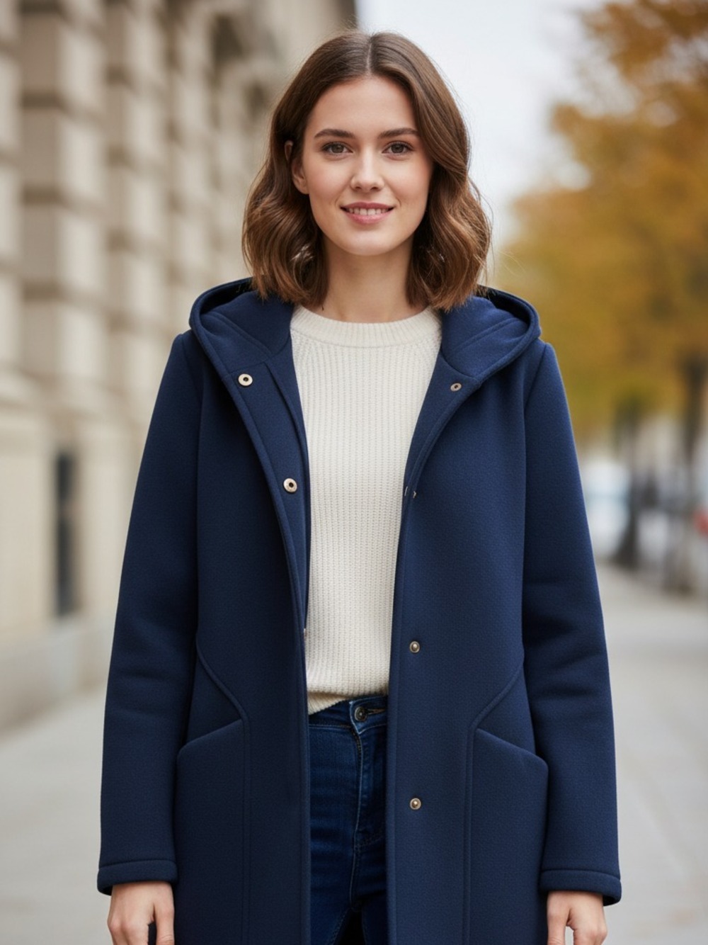 PARKA CON CAPPUCCIO BLU