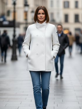 Cappottino collo in piedi  bianco 