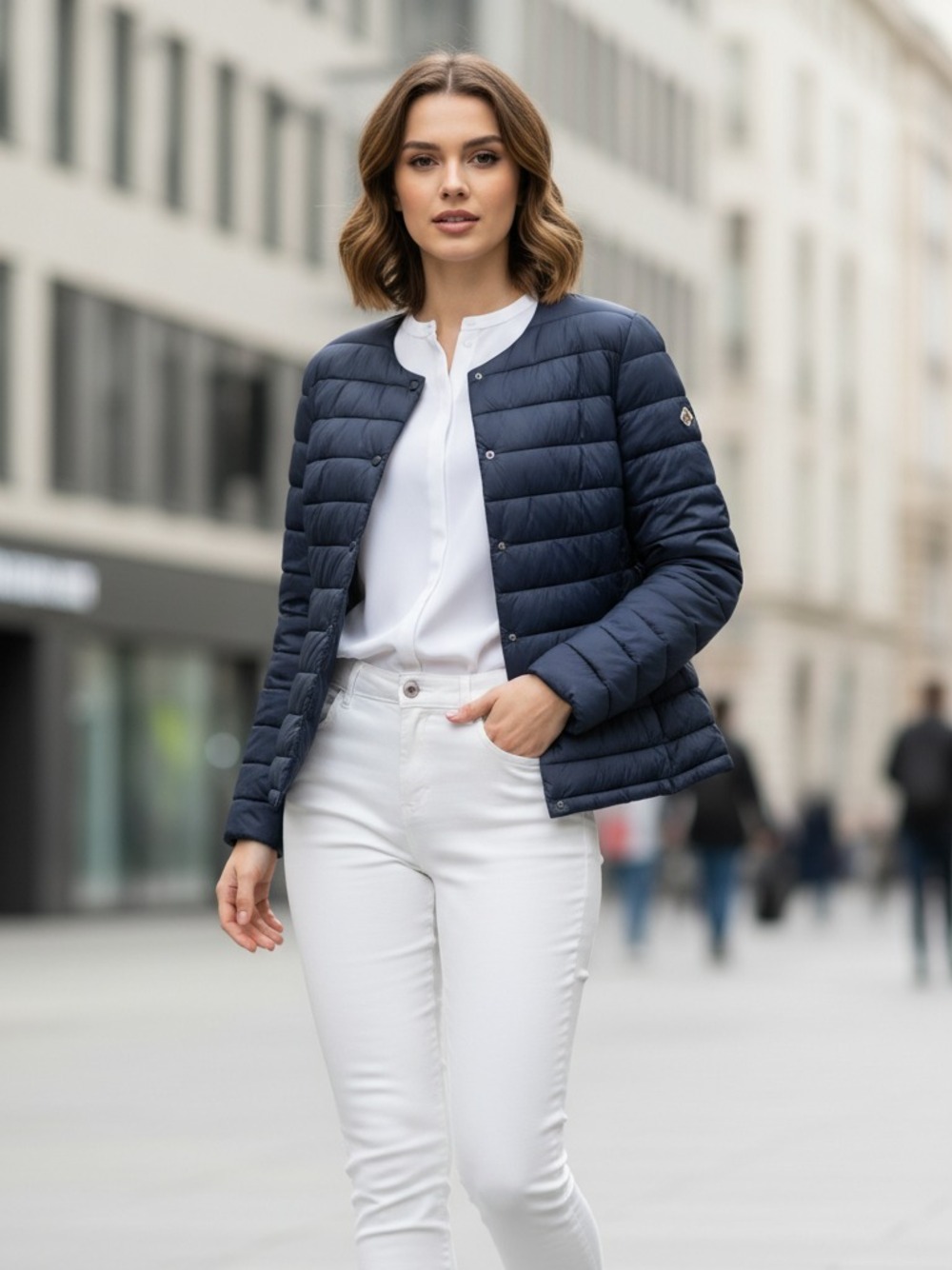 PIUMINO LEGGERO SENZA COLLO  BLU 