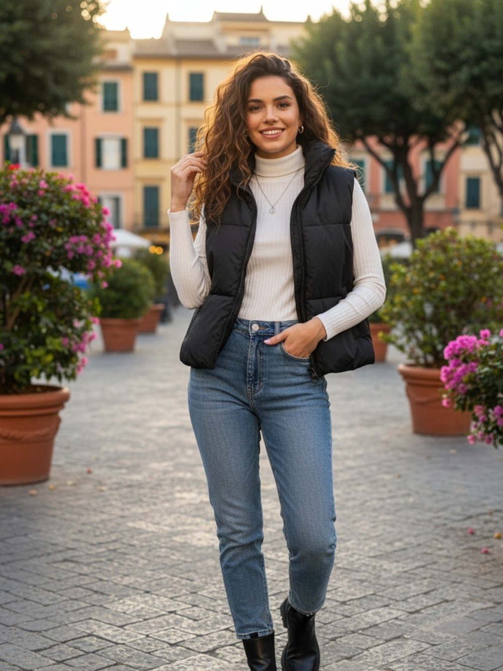 GILET CORTO  NERO 