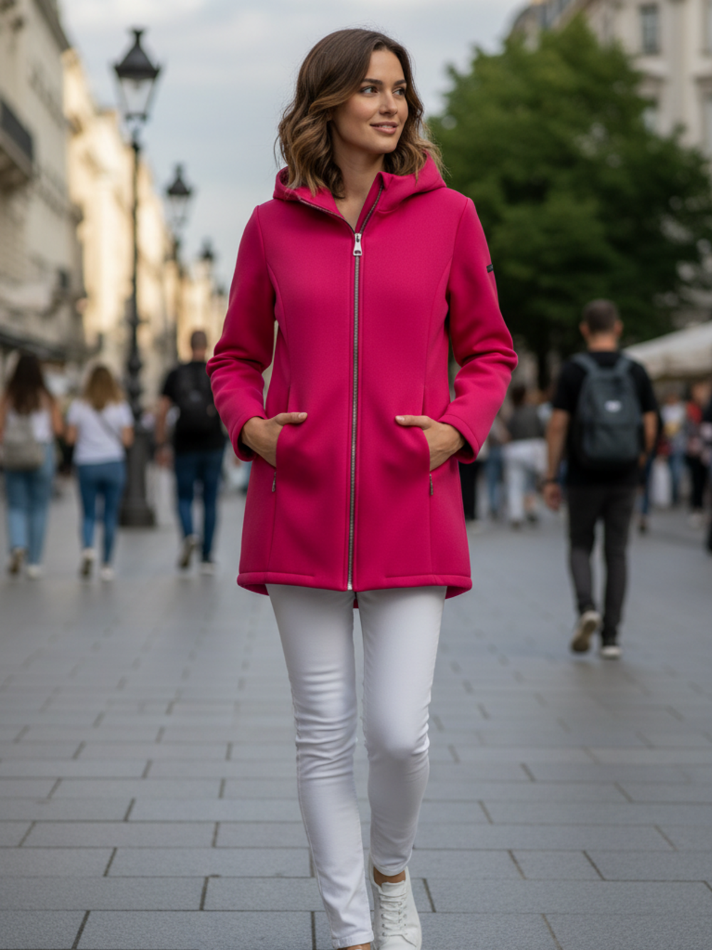 PARKA CON ZIP  FUCSIA 