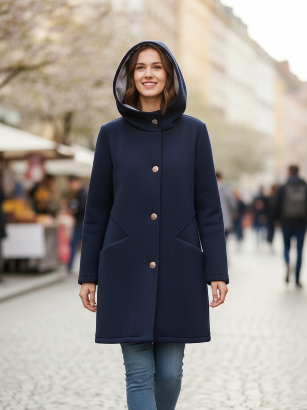 PARKA CON CAPPUCCIO BLU